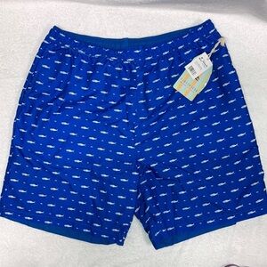 NWT islandia mens reversible blue fish swim trunks xl